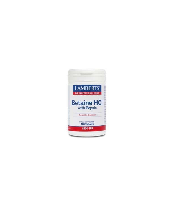 LAMBERTS BETAINE HCl 324mg PEPSIN 180 TABS
