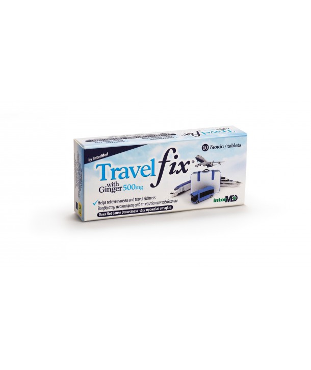 UNIPHARMA TRAVEL FIX WITH GINGER 500mg 10 TABS