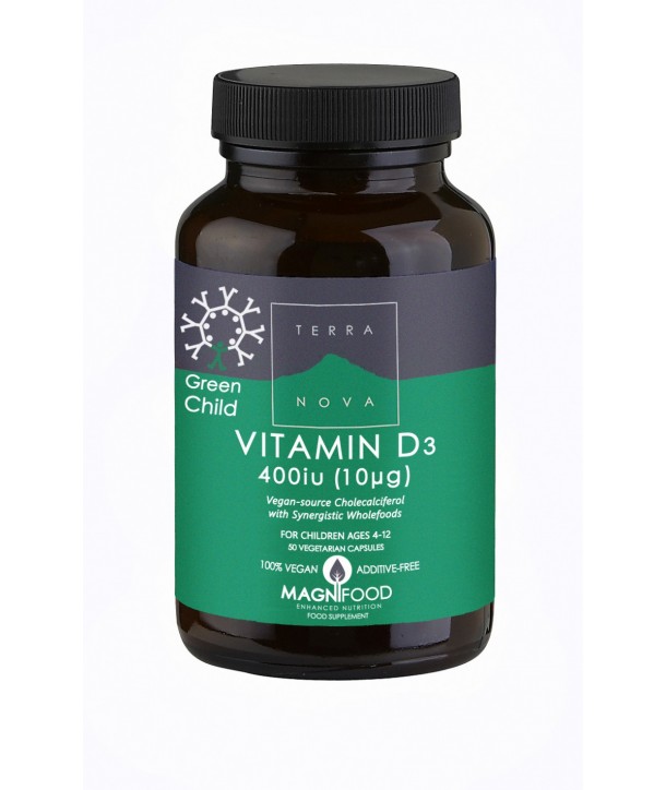 ΤΕRRANOVA GREEN CHILD VITAMIN D3 400 IU 50CAPS