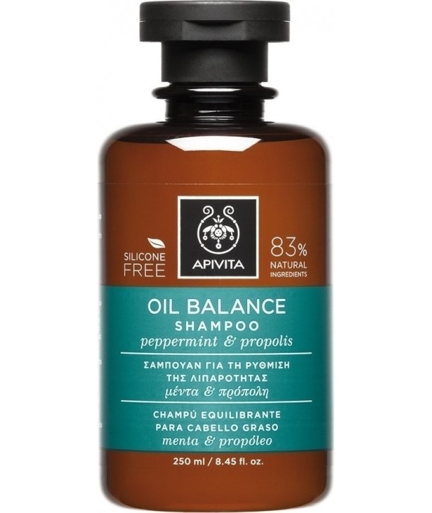 APIVITA OIL BALANCE SHAMPOO PEPPERMINT & PROPOLIS 250ml