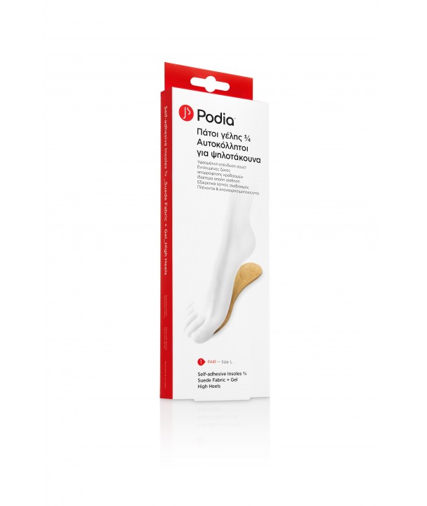 PODIA SELF ADHESIVE INSOLES 3/4 SUEDE FABRIC HIGH HEELS 1 PAIR LARGE No 39-42