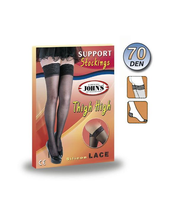 JOHN’S ELASTIC STOCKINGS AG 70 DEN w.SILICONE TOP BAND