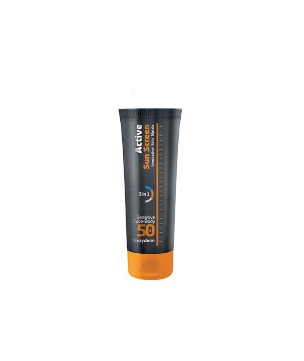 FREZYDERM ACTIVE SUN SCREEN SENSITIVE FACE BODY SPF50 150ml