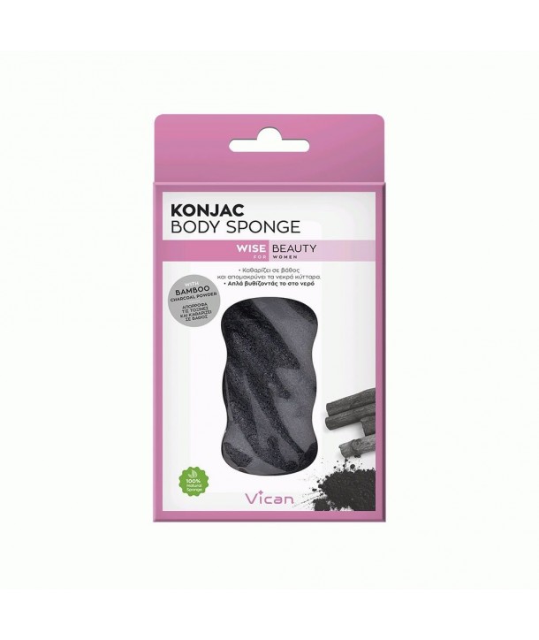 VICAN WISE BEAUTY - KONJAC BODY SPONGE BAMBOO CHARCOAL POWDER