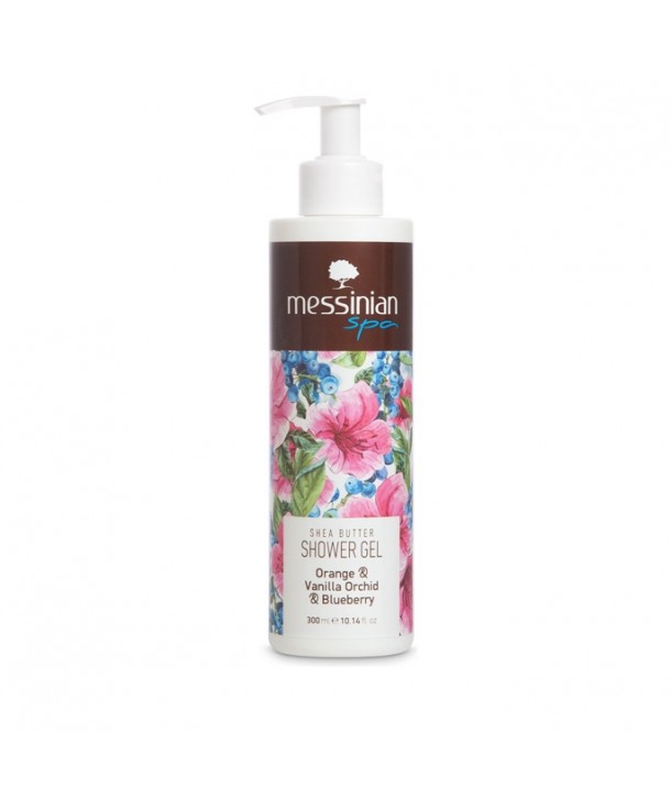 MESSINIAN SPA SHEA BUTTER SHOWER GEL ORANGE & VANILLA ORCHID & BLUEBERRY 300ml