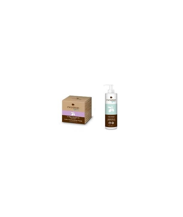 MESSINIAN SPA SET 24 HOURS MOISTURIZING FACE CREAM OILY COMBINATION SKIN 50ml & FREE FACE WASH 300ml