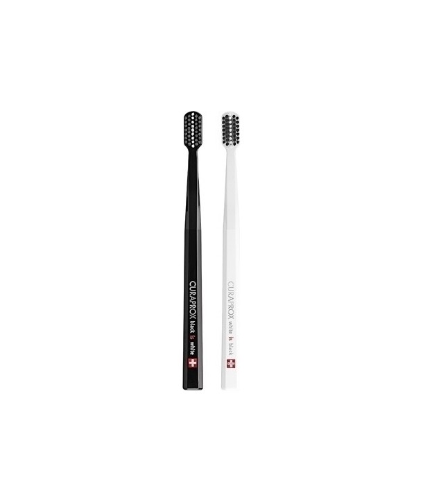 CURAPROX BLACK IS WHITE DUO PACK W/B (1 WHITE + 1 BLACK CS5460) – TOOTHBRUSHES