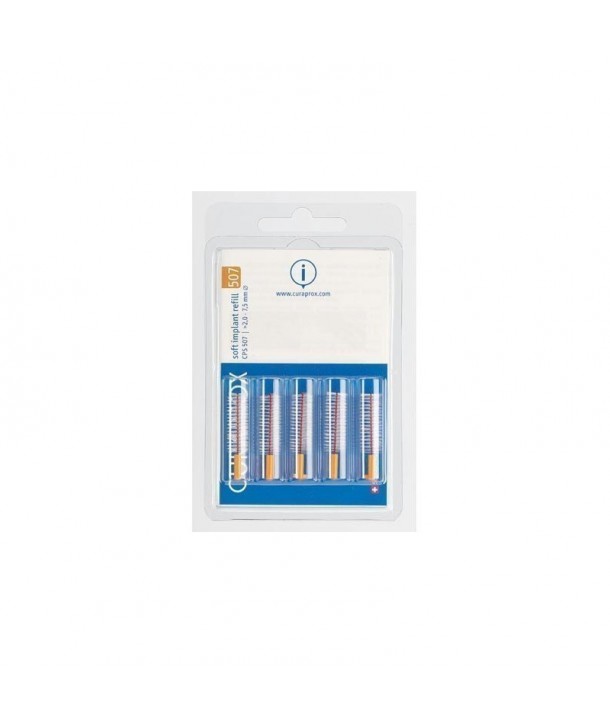 CURAPROX CPS 507 SOFT IMPLANT REFILL INTERDENTAL BRUSHES ORANGE 5PC