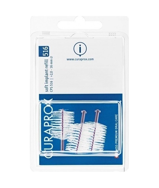CURAPROX CPS 516 SOFT IMPLANT REFILL INTERDENTAL BRUSHES PURPLE 5PC