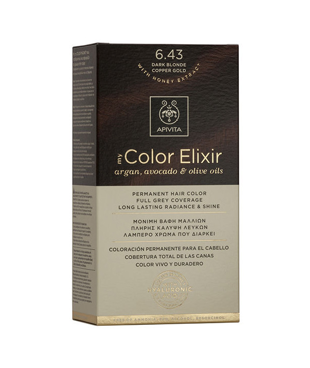 APIVITA MY COLOR ELIXIR 6.43 DARK BLONDE COPPER GOLD 50ml