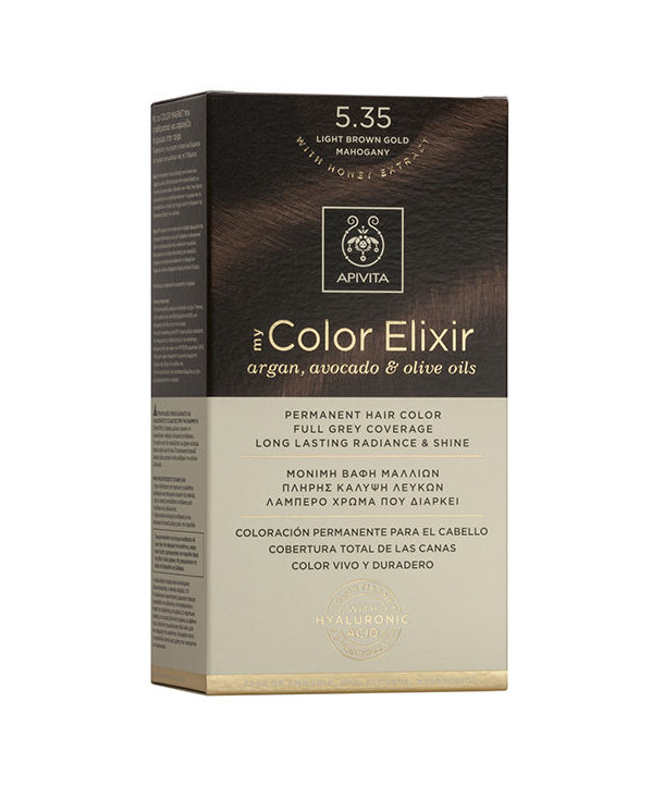 APIVITA MY COLOR ELIXIR 5.35 LIGHT BROWN GOLD MAHOGANY 50ml