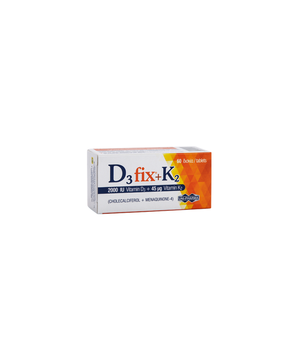 UNIPHARMA D3 FIX 2000IU & K2 60 TABS