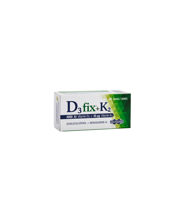 UNIPHARMA D3 FIX 4000IU & K2 60 TABS