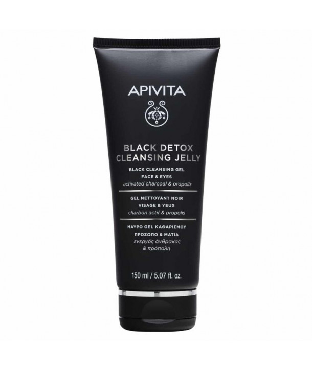 APIVITA BLACK DETOX CLEANSING JELLY ΜΑΥΡΟ GEL ΚΑΘΑΡΙΣΜΟΥ ΠΡΟΣΩΠΟ ΜΑΤΙΑ 150ml