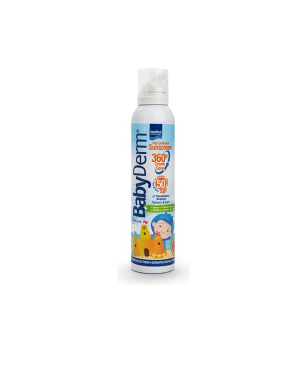 INTERMED BABYDERM 360° CREAM SPRAY SPF50 ΑΝΤΗΛΙΑΚΟ ΠΡΟΣΩΠΟ ΣΩΜΑ 200ml
