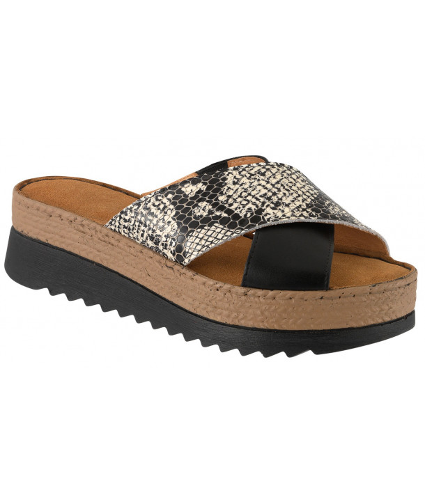 APOLLON NATURELLE DION BLACK SANDALS