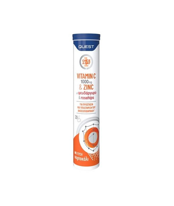 QUEST VITAMIN C 1000mg & ZINC & ROSEHIPS 20 EFFERV.TABS