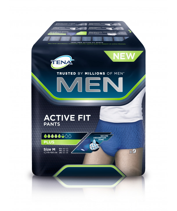 TENA MEN ACTIVE FIT PANTS MEDIUM 9 PCS