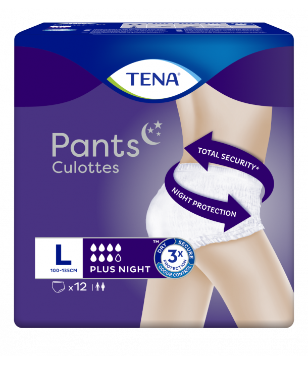 TENA PANTS CULOTTES PLUS NIGHT LARGE 12 PCS