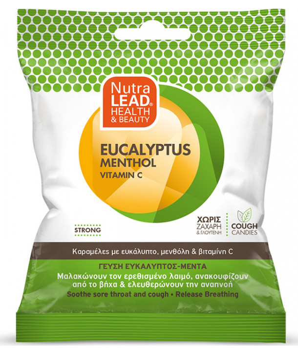 VITORGAN NUTRALEAD EUCALYPTUS MENTHOL VITAMIN C COUGH CANDIES 40gr