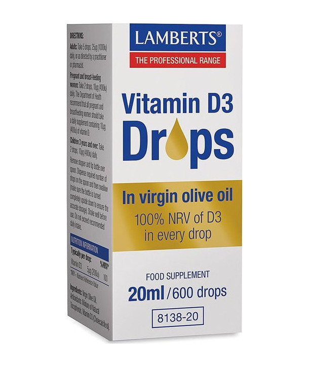 LAMBERTS VITAMIN D3 DROPS 20ml