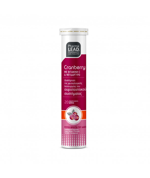VITORGAN PHARMALEAD CREANBERRY WITH VITAMIN C AND ZINC 20 EFFERVESCENT TABS