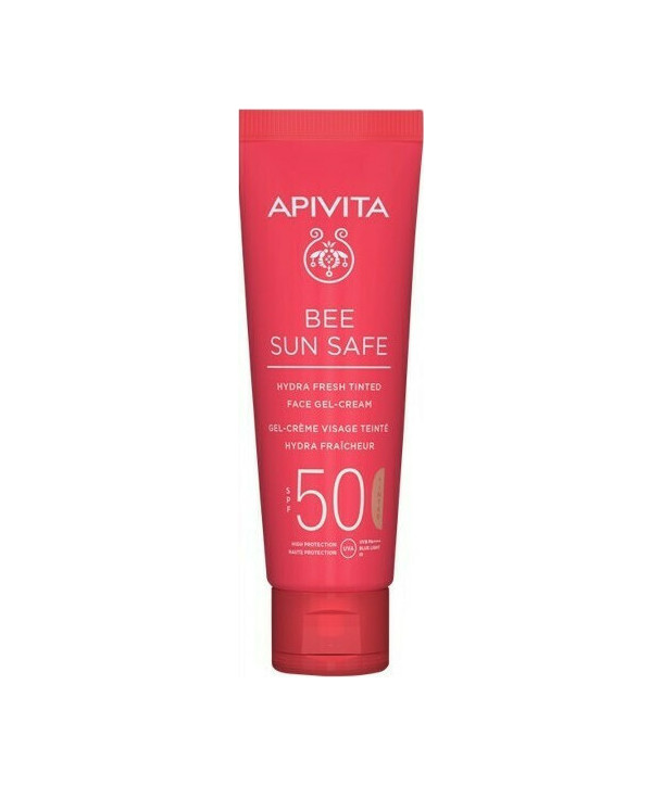 APIVITA BEE SUN SAFE HYDRA SPF50 TINTED FACE GEL-CREAM ΑΝΤΗΛΙΑΚΗ ΜΕ ΧΡΩΜΑ 50ml