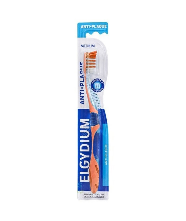 ELGYDIUM ANTI PLAQUE MEDIUM TOOTHBRUSH ORANGE