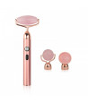 FACIAL ROLLER ΡΟΖ ΕΠΑΝΑΦΟΡΤΙΖΟΜΕΝΟ USB ROLLER ΜΕ 3 ΔΙΑΦΟΡΕΤΙΚΕΣ ΚΕΦΑΛΕΣ