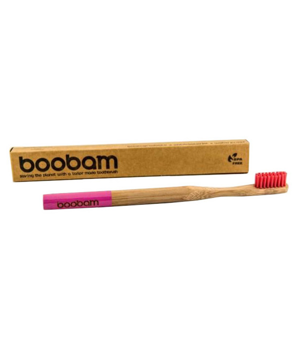 BOOBAM BRUSH STYLE ADULT MEDIUM TOOTHBRUSH PINK