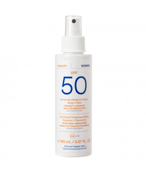 KORRES ΓΙΑΟΥΡΤΙ ΑΝΤΗΛΙΑΚΟ SPRAY ΣΩΜΑ ΠΡΟΣΩΠΟ SPF50 150ml