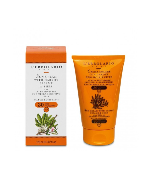 L'ERBOLARIO CREMA SOLARE CON CAROTA SESAMO & CARITE SPF30 ΑΝΤΗΛΙΑΚΟ ΓΙΑ ΠΡΟΣΩΠΟ - ΣΩΜΑ 125ml