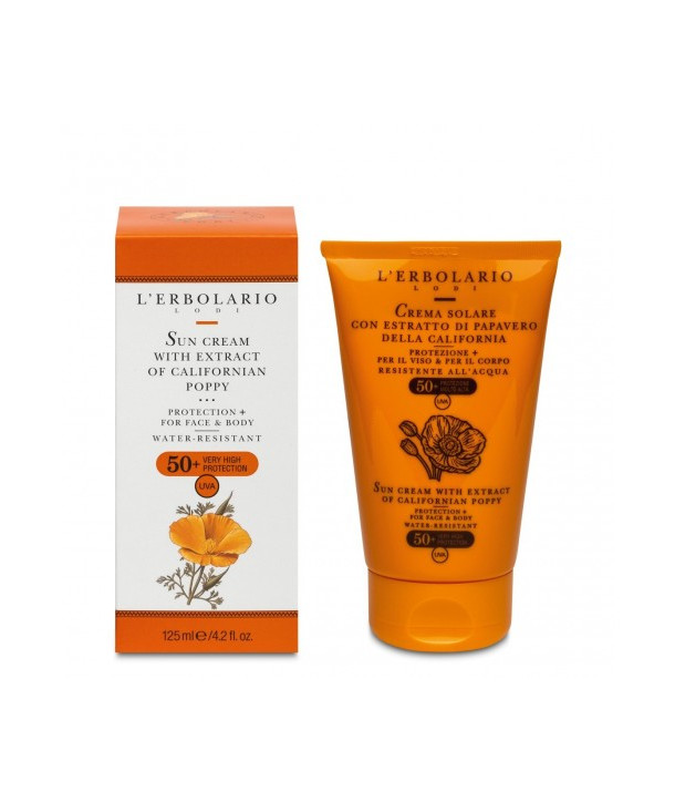L'ERBOLARIO CREMA SOLARE CON ESTRATTO DI PAPAVERO SPF50 ΑΝΤΗΛΙΑΚΟ ΓΙΑ ΠΡΟΣΩΠΟ - ΣΩΜΑ 125ml