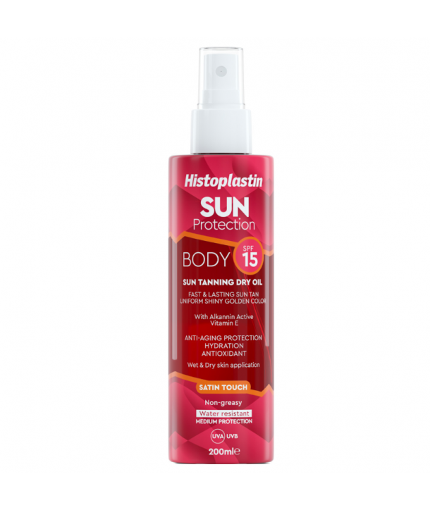 HISTOPLASTIN SUN PROTECTION BODY SUN TANNING DRY OIL SPF15 200ml