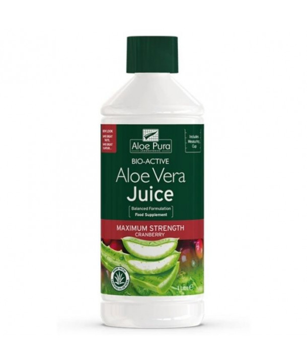 OPTIMA ALOE PURA ALOE VERA JUICE MAXIMUM STRENGTH CRANBERRY 1000ml