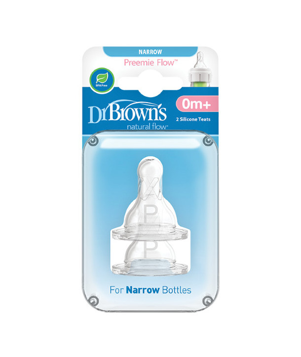 DR BROWN'S OPTIONS+ NATURAL FLOW NARROW FOR PREEMIE 2 PIECES