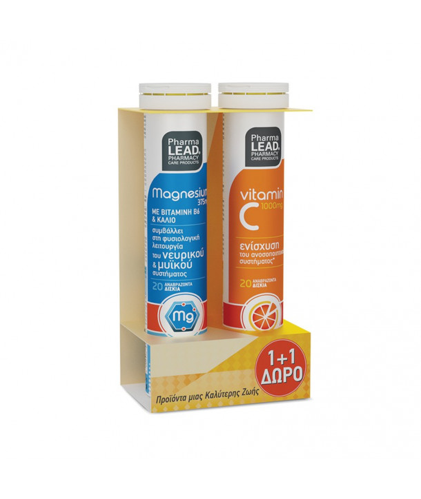 VITORGAN PHARMALEAD PROMO MAGNESIUM 375mg 20 EFFER.TABS & FREE VITAMIN C 1000mg 20 EFFERV.TABS