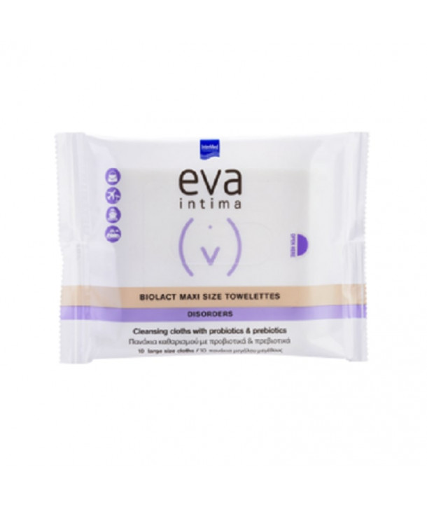 INTERMED EVA INTIMA BIOLACT MAXI SIZE TOWELETTES 10 PCS