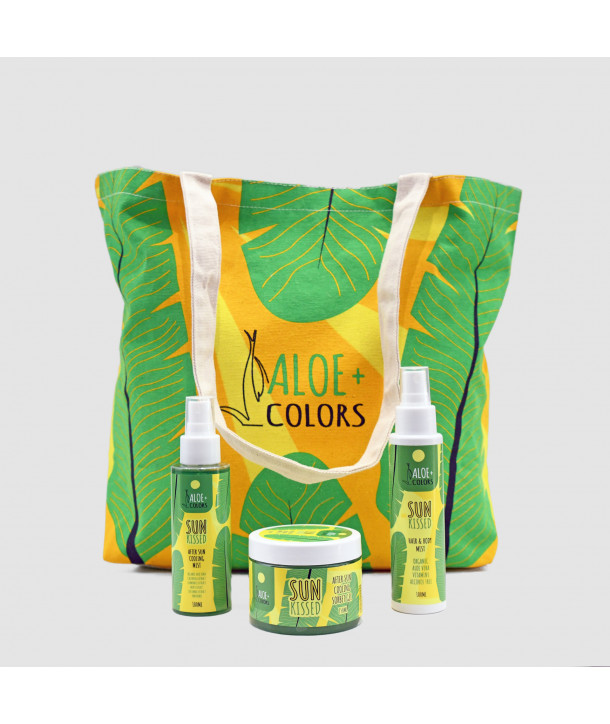 ALOE+ COLORS SUN KISSED BEACH BAG COOLING SORBET GEL 150ml & AFTER SUN COOLING MIST 100ml & HAIR BODY MIST 100ml