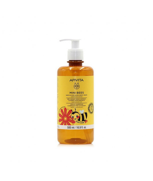 APIVITA MINI BEES GENTLE KIDS HAIR BODY WASH CALENDULA HONEY 500ml