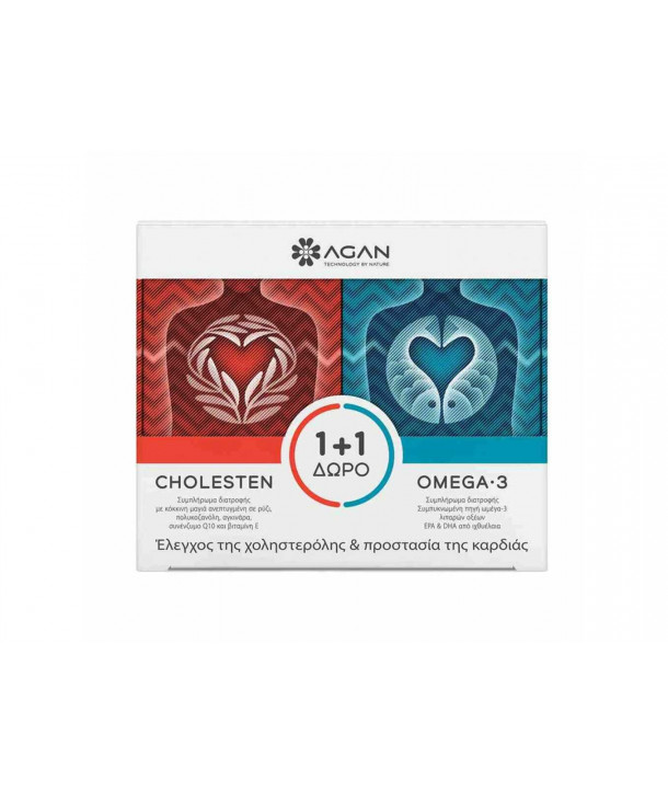 SAMCOS AGAN CHOLESTEN 30 VEGICAPS & OMEGA-3 1000 mg 30 SOFT GELS