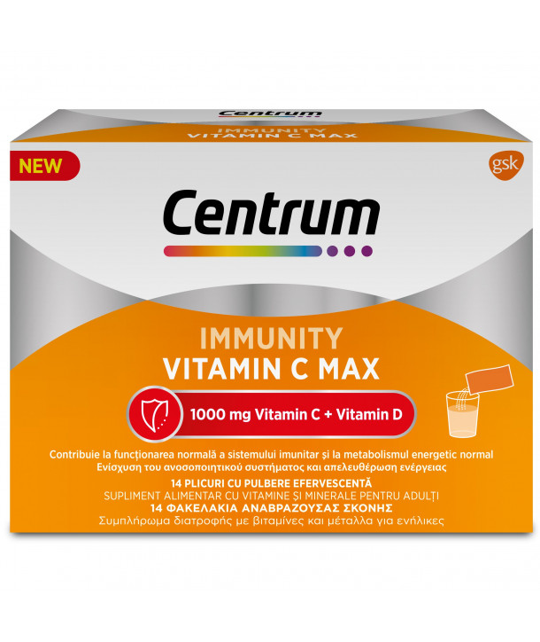 CENTRUM IMMUNITY VITAMIN C MAX 1000mg VITAMIN C & VITAMIN D 14 SACHETS