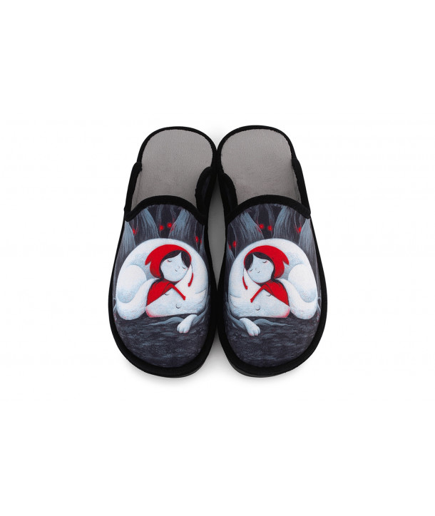 APOLLON NATURELLE WOLF BLACK SLIPPERS