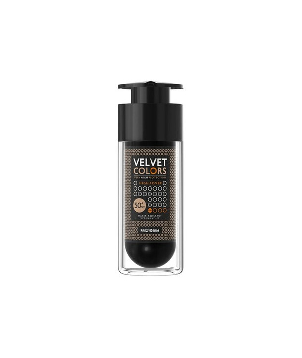 FREZYDERM VELVET COLORS VERY HIGH PROTECTION HIGH COVER SPF50 FOUNDATION 30ml
