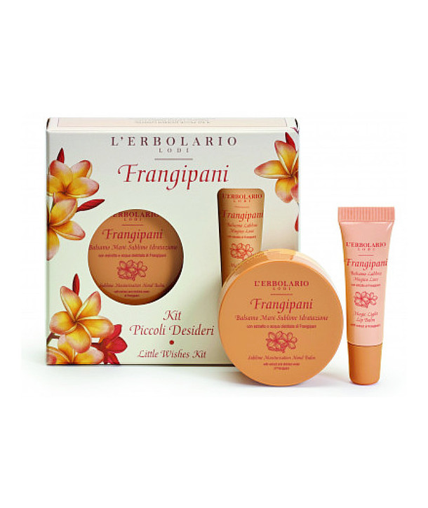 L'ERBOLARIO FRANGIPANI KIT PICCOLI DESIDERI LIP BALM 10ml & HAND CREAM 40ml