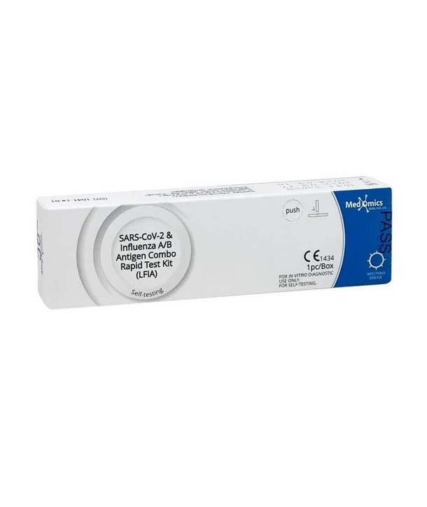 MEDOMICS SARS COV2 & INFLUENZA A/B ANTIGEN RAPID TEST KIT 1 PIECE
