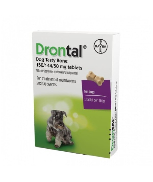 BAYER DRONTAL DOG FLAVOUR 150/144/50mg 6 tabs