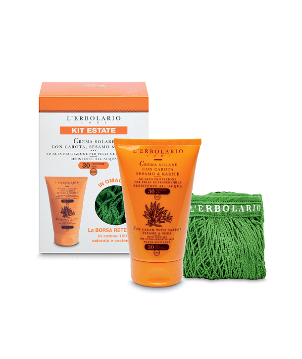 L'ERBOLARIO SUMMER KIT SUN CREAM WITH CARROTE, SESAME & SHEA SPF30 125ml