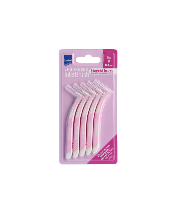 INTERMED ERGONOMIC INTERBRUSH PINK 0.4mm SIZE 0 5 PCS
