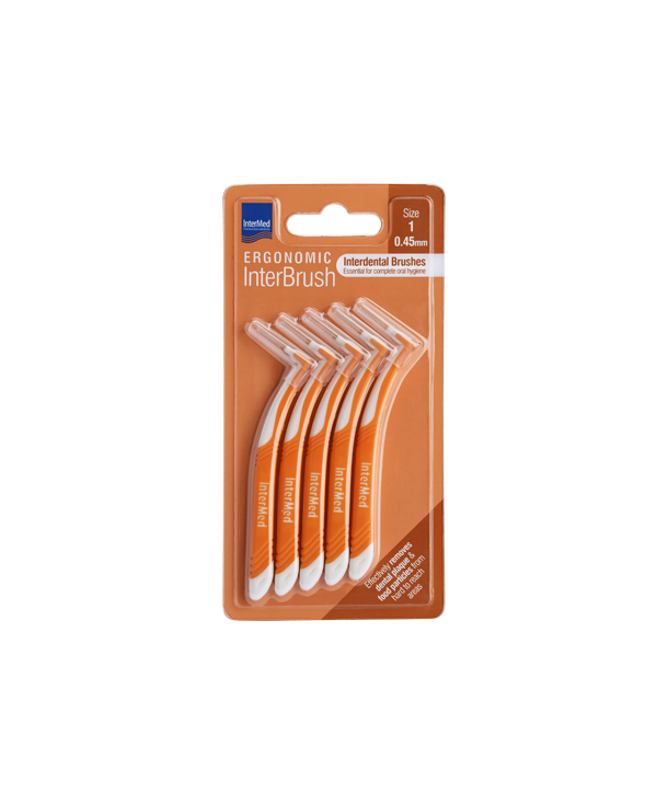 INTERMED ERGONOMIC INTERBRUSH ORANGE 0.45mm SIZE 1 5 PCS